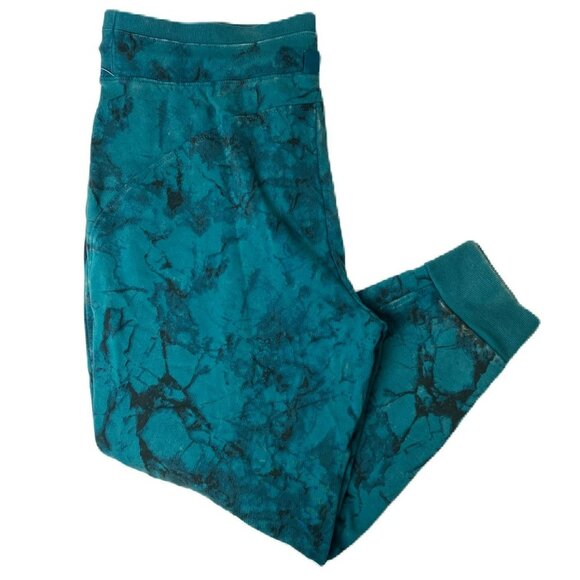 Women’s Teal Marble Joggers - Size XL | Soft Stretch Cotton - Picture 2 of 3